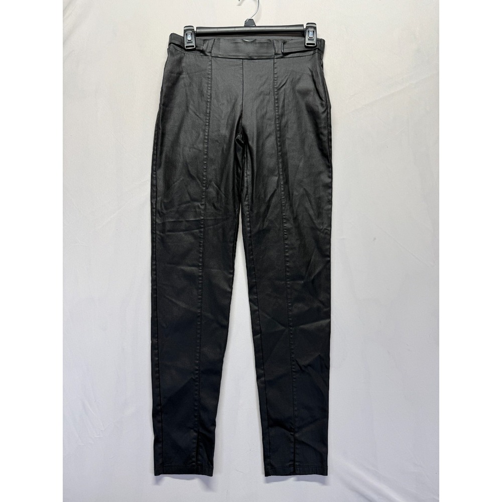 89th & Madison Satin Pants Womens Small Black Rayon Stretch Mid Rise Skinny Leg‎